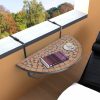 VID Mozaik erkélyi félköríves asztal terrakotta és fekete
