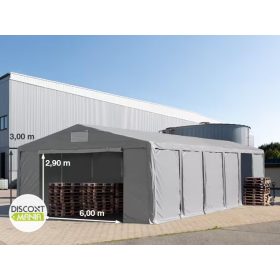   TP Vario 8x12m 3m oldalmagas raktársátor, bejárat típusa: standard