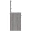  szürke sonoma fésülködőasztal LED-lámpákkal 90x42x132,5 cm
