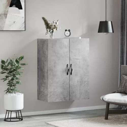  betonszürke szerelt fa fali szekrény 69,5 x 34 x 90 cm