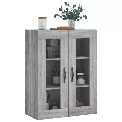  szürke sonoma szerelt fa fali szekrény 69,5 x 34 x 90 cm