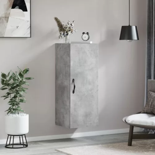  betonszürke szerelt fa fali szekrény 34,5x34x90 cm