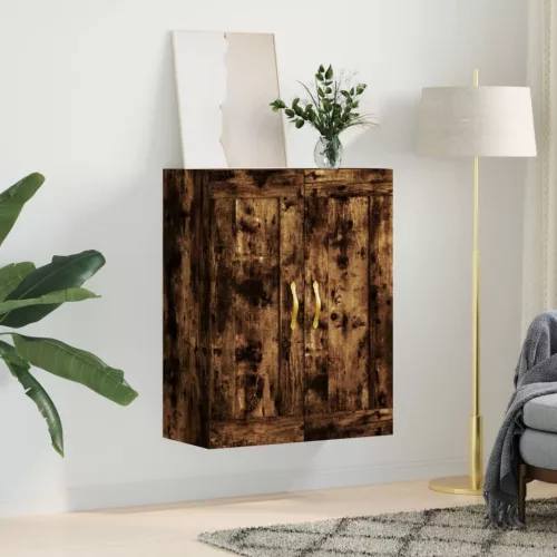  füstös tölgy szerelt fa fali szekrény 69,5 x 34 x 90 cm
