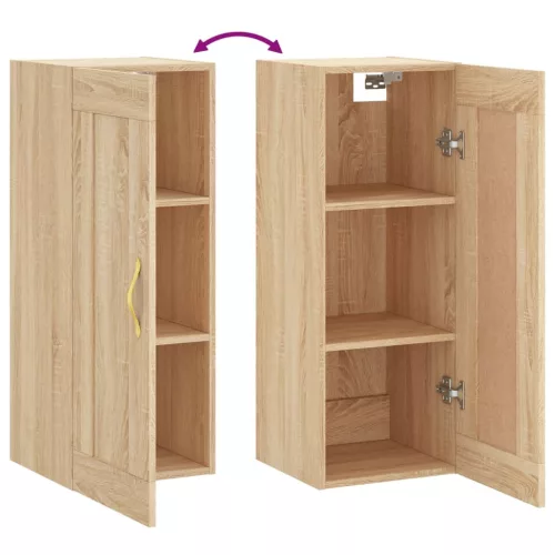  sonoma tölgy szerelt fa fali szekrény 34,5x34x90 cm