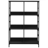  fekete szerelt fa könyvespolc 78,5 x 33 x 117,5 cm