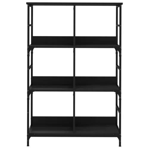  fekete szerelt fa könyvespolc 78,5 x 33 x 117,5 cm