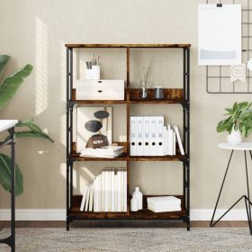    füstös tölgy színű szerelt fa könyvespolc 78,5 x 33 x 117,5 cm