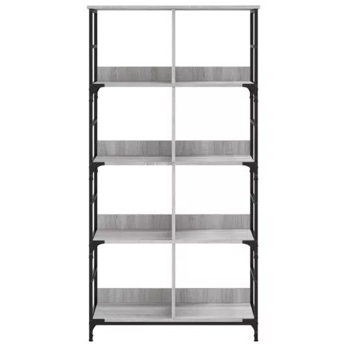  szürke sonoma színű szerelt fa könyvespolc 78,5 x 33 x 153 cm