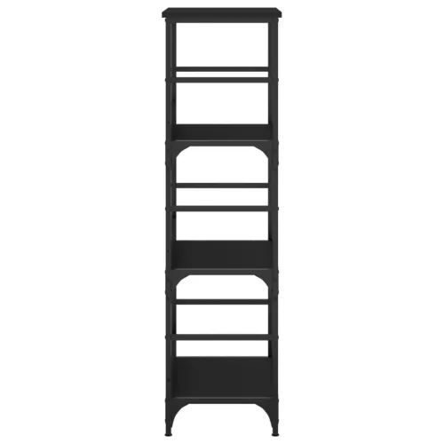  fekete szerelt fa könyvespolc 50 x 33 x 117,5 cm