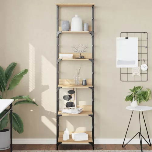  sonoma tölgy színű szerelt fa könyvespolc 50 x 33 x 188,5 cm