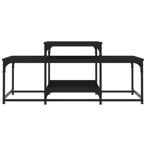  fekete szerelt fa dohányzóasztal 102 x 60 x 45 cm