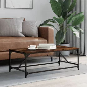    füstös tölgy színű szerelt fa dohányzóasztal 100x50x35 cm