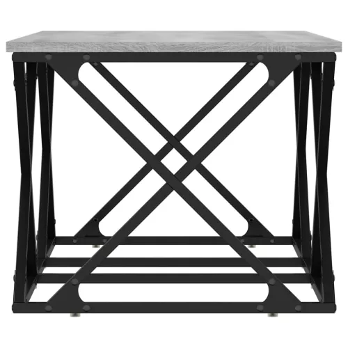  szürke sonoma színű szerelt fa dohányzóasztal 100 x 49 x 40 cm