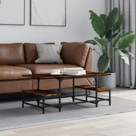    füstös tölgy színű szerelt fa dohányzóasztal 100 x 50,5 x 40 cm