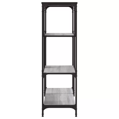  szürke sonoma szerelt fa és acél könyvespolc 81x36x115 cm
