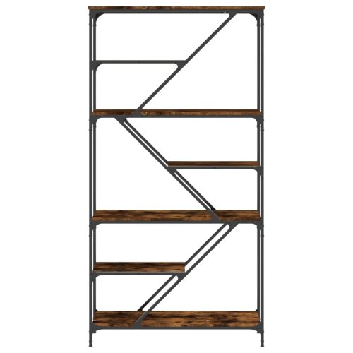  füstös tölgy szerelt fa és acél könyvespolc 91x36x176 cm