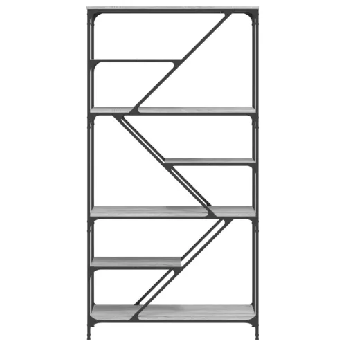  szürke sonoma szerelt fa és acél könyvespolc 91x36x176 cm