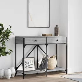   szürke sonoma színű szerelt fa tálalóasztal 100 x 39 x 78,5 cm