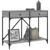  szürke sonoma színű szerelt fa tálalóasztal 100 x 39 x 78,5 cm