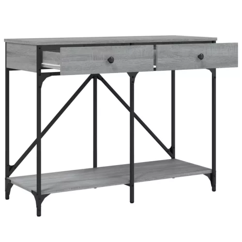  szürke sonoma színű szerelt fa tálalóasztal 100 x 39 x 78,5 cm