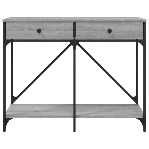  szürke sonoma színű szerelt fa tálalóasztal 100 x 39 x 78,5 cm