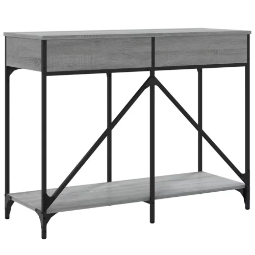  szürke sonoma színű szerelt fa tálalóasztal 100 x 39 x 78,5 cm