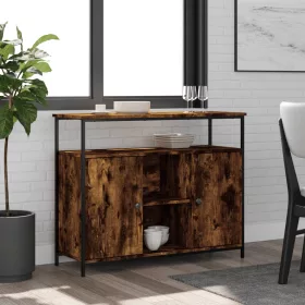    füstös tölgy színű szerelt fa tálalószekrény 100 x 35 x 80 cm