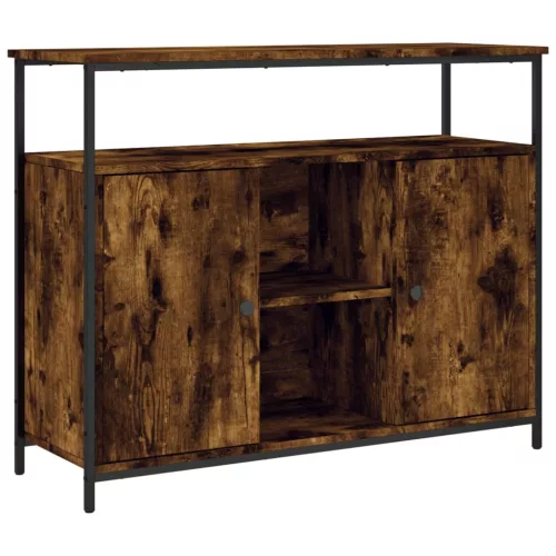  füstös tölgy színű szerelt fa tálalószekrény 100 x 35 x 80 cm