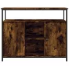  füstös tölgy színű szerelt fa tálalószekrény 100 x 35 x 80 cm