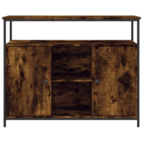  füstös tölgy színű szerelt fa tálalószekrény 100 x 35 x 80 cm