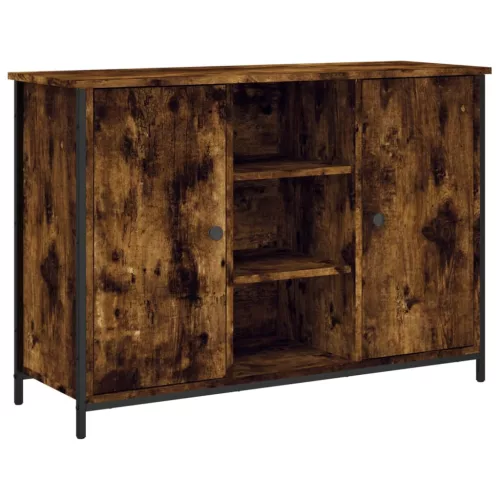  füstös tölgy színű szerelt fa tálalószekrény 100 x 35 x 70 cm