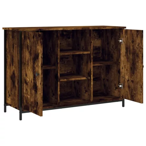  füstös tölgy színű szerelt fa tálalószekrény 100 x 35 x 70 cm
