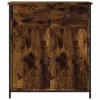  füstös tölgy színű szerelt fa tálalószekrény 70 x 30 x 80 cm