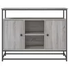  szürke sonoma színű szerelt fa tálalószekrény 100 x 35 x 80 cm