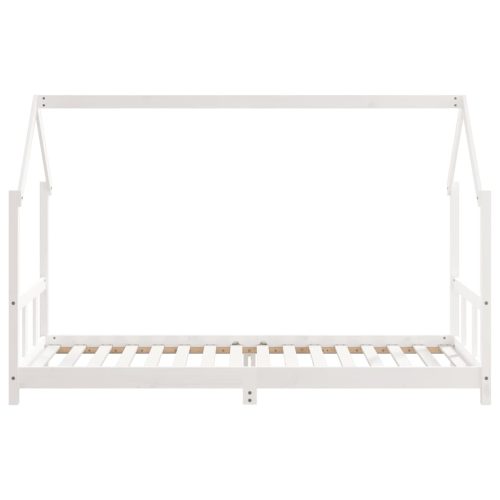  fehér tömör fenyőfa gyerekágykeret 90 x 200 cm