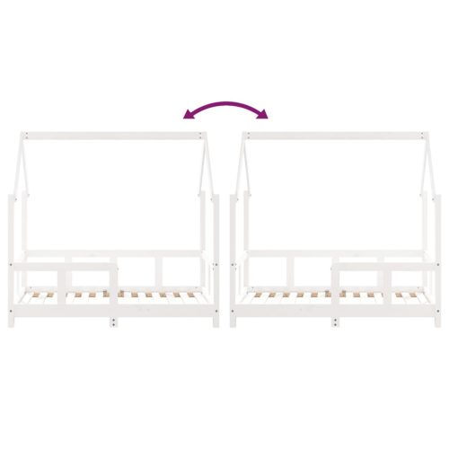  fehér tömör fenyőfa gyerekágykeret 70 x 140 cm