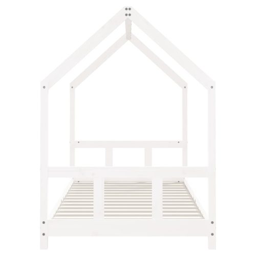  fehér tömör fenyőfa gyerekágykeret 90x190 cm