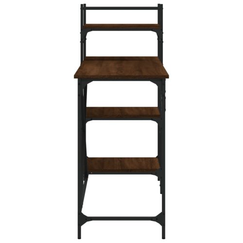  barna tölgyszínű számítógépasztal polcokkal 120x47x109 cm