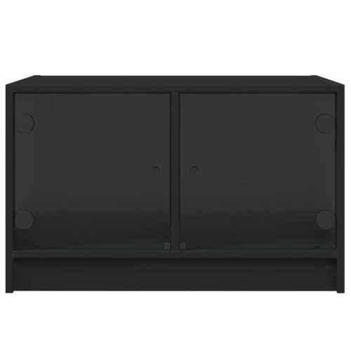  fekete dohányzóasztal üvegajtókkal 68x50x42 cm