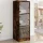  füstös tölgy színű magasszekrény üvegajtókkal 35 x 37 x 109 cm