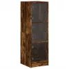  füstös tölgy színű magasszekrény üvegajtókkal 35 x 37 x 109 cm