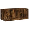  füstös tölgy színű dohányzóasztal üvegajtókkal 102 x 50 x 42 cm