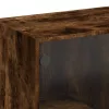  füstös tölgy színű dohányzóasztal üvegajtókkal 102 x 50 x 42 cm