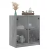  szürke sonoma színű kisszekrény üvegajtókkal 68 x 37 x 75,5 cm