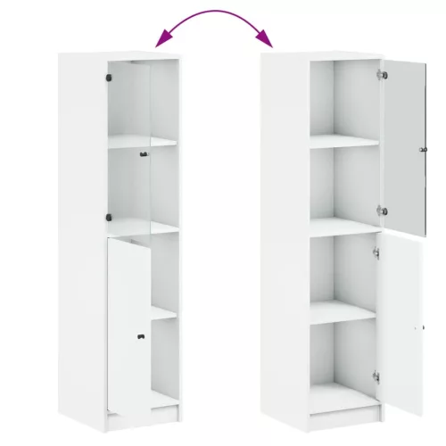  fehér magasszekrény üvegajtóval 35 x 37 x 142 cm