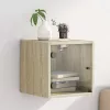  sonoma tölgy színű éjjeliszekrény üvegajtóval 35 x 37 x 35 cm