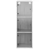  szürke sonoma színű faliszekrény üvegajtókkal 35x37x100 cm