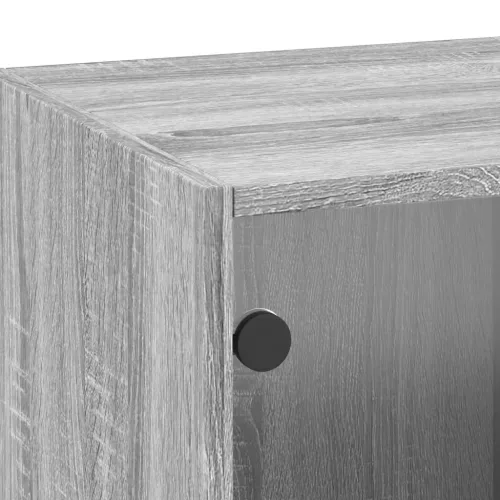  szürke sonoma színű faliszekrény üvegajtókkal 35x37x100 cm