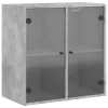  betonszürke faliszekrény üvegajtókkal 68 x 37 x 68,5 cm