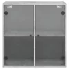  betonszürke faliszekrény üvegajtókkal 68 x 37 x 68,5 cm